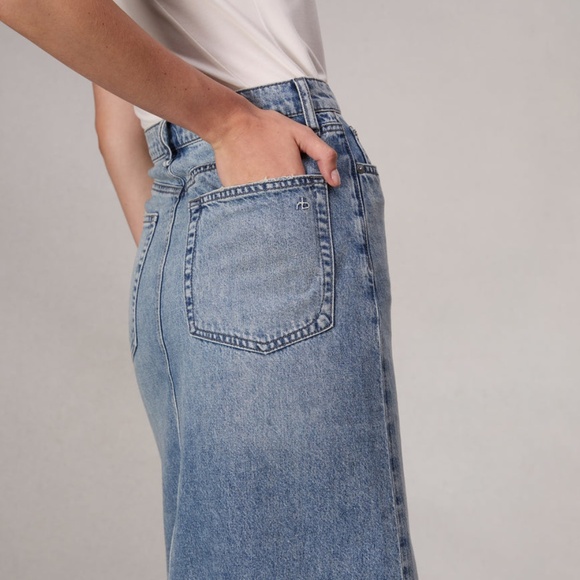 rag & bone Clara denim midi skirt 26 - Picture 7 of 8